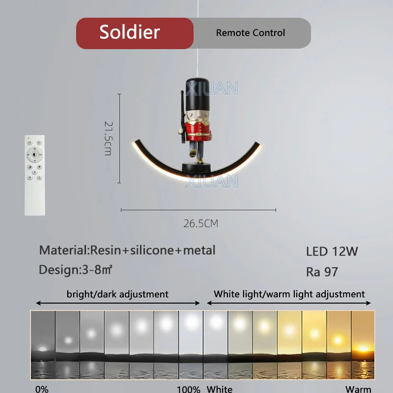 DecorBites™ Kids Unicorn Pendant Lamps White Bear Pink Elephant Chandeliers