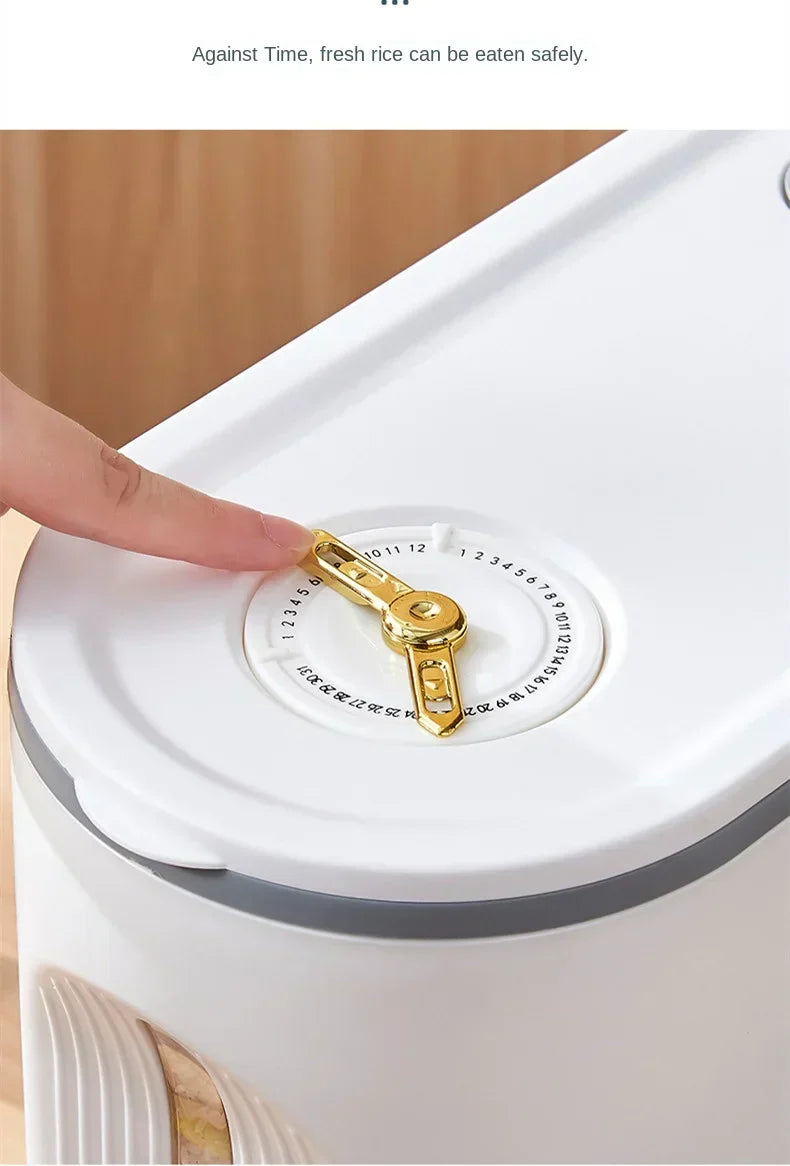 DecorBites™ Large Capacity Rice Dispenser Kitchen Grain Container Moisture Proof Cereal Storage Box