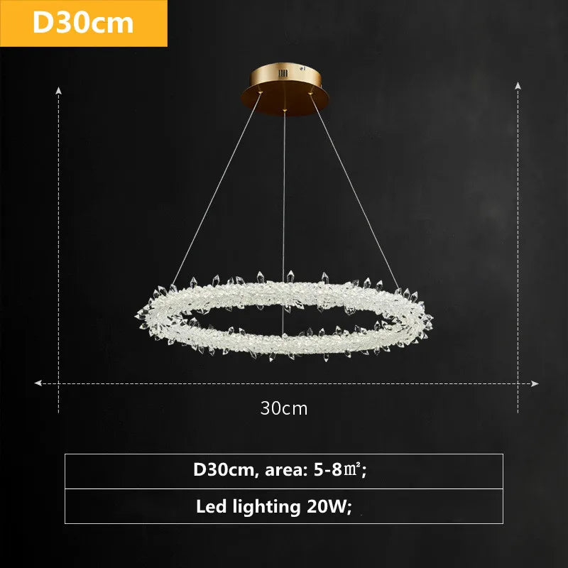 DecorBites™ Luxe Crystal Circle LED Pendant Light - Dimmable Art Deco Style
