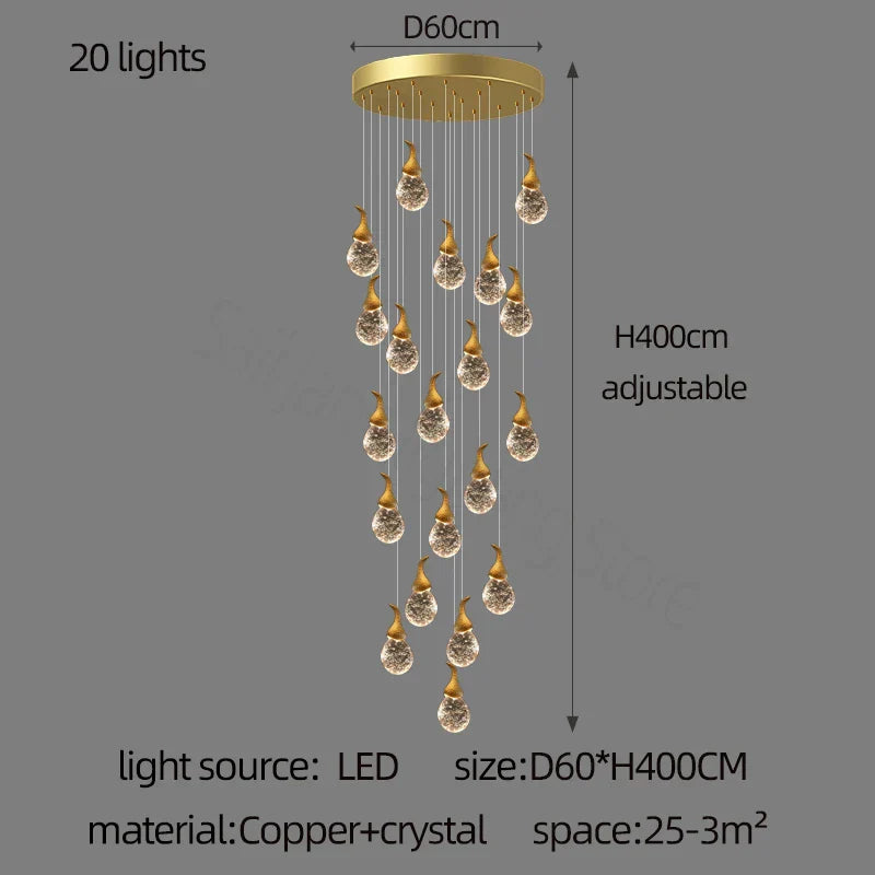 DecorBites™ Gourd Shaped Crystal Chandelier for Living Room & Restaurant