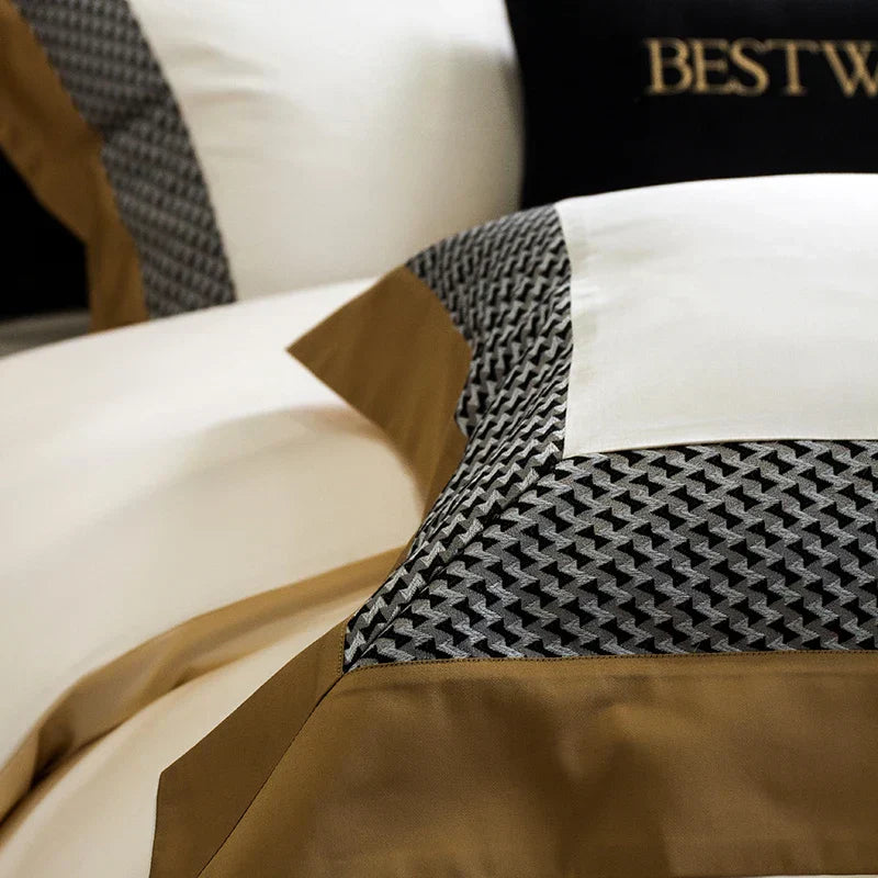 DecorBites™ Luxe Egyptian Cotton Bedding Set - Full Queen King Duvet Cover Flat Sheet Pillowcases