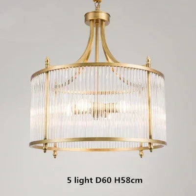 DecorBites™ Golden Copper Glass Chandelier LED Ceiling Pendant Light