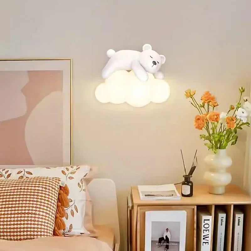 DecorBites™ Kids LED Bear Wall Lamps - Modern Princess Boy Girl Bedroom Lights