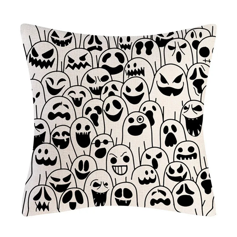 DecorBites™ Halloween Linen Cushion Cover for Living Room Decor and Sofa - Trick or Treat