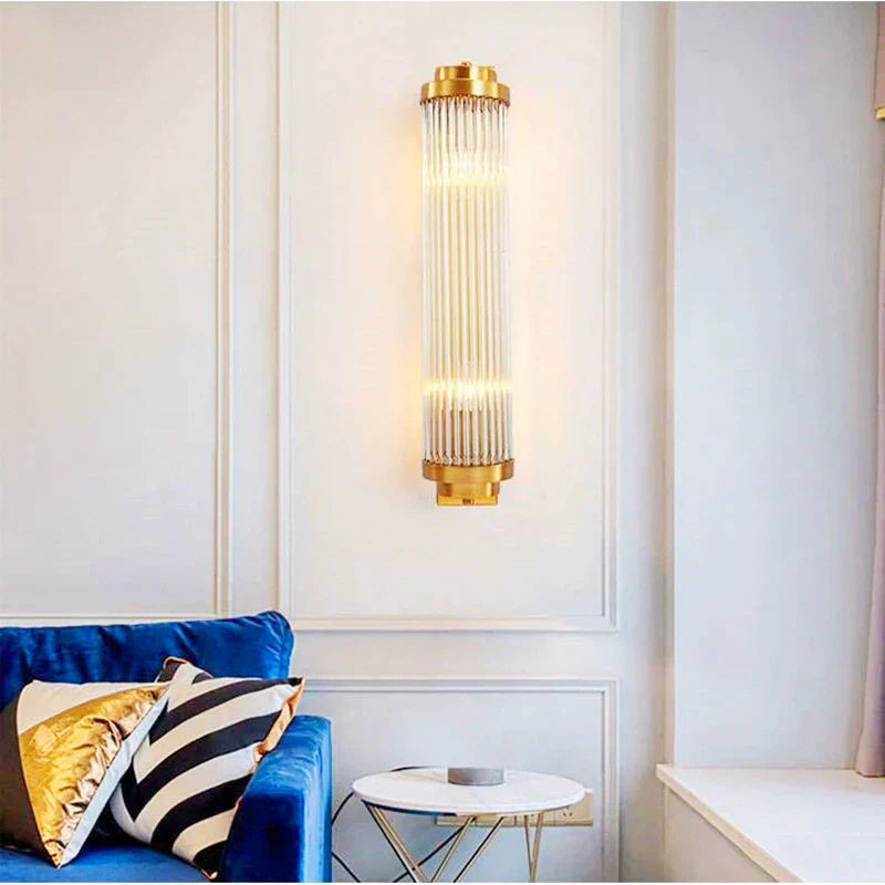 DecorBites™ Gold Crystal Wall Lights: Modern LED Sconce for Bedroom, Living Room & Bathroom