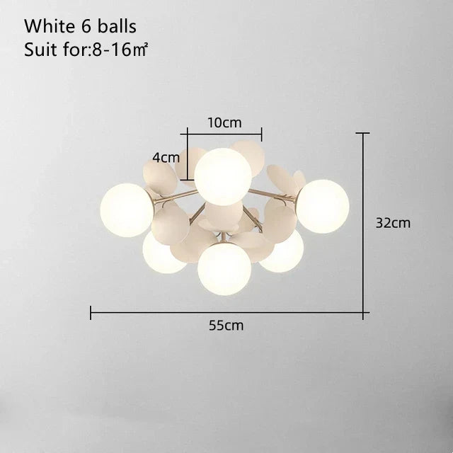 DecorBites™ Kids LED Ceiling Light: Iron Sheet Glass Chandelier