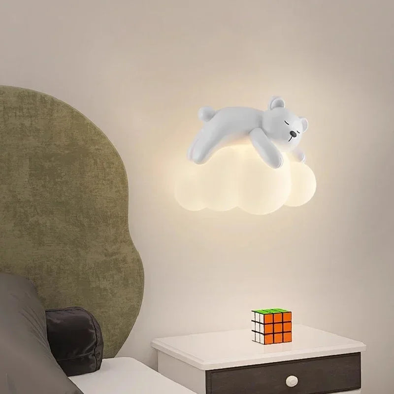 DecorBites™ Kids LED Bear Wall Lamps - Modern Princess Boy Girl Bedroom Lights