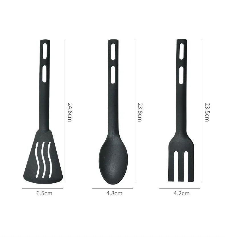 DecorBites™ Kitchen Utensils Set Spoons Silicone Spatula Portable Camping Cutlery Flatware