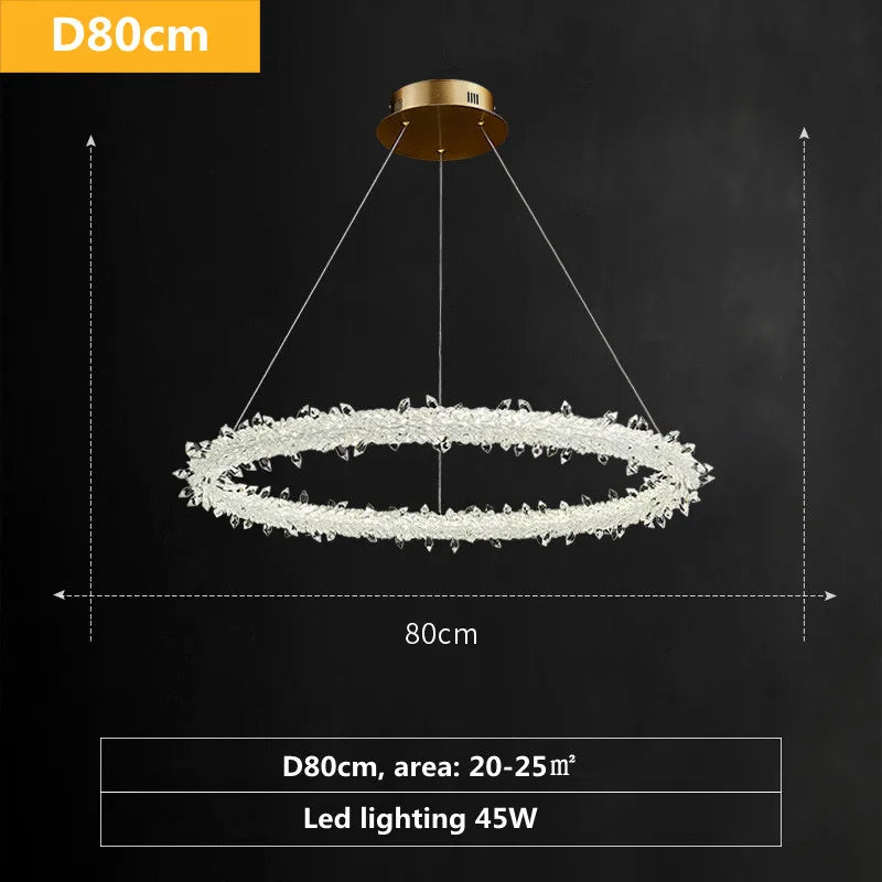 DecorBites™ Luxe Crystal Circle LED Pendant Light - Dimmable Art Deco Style