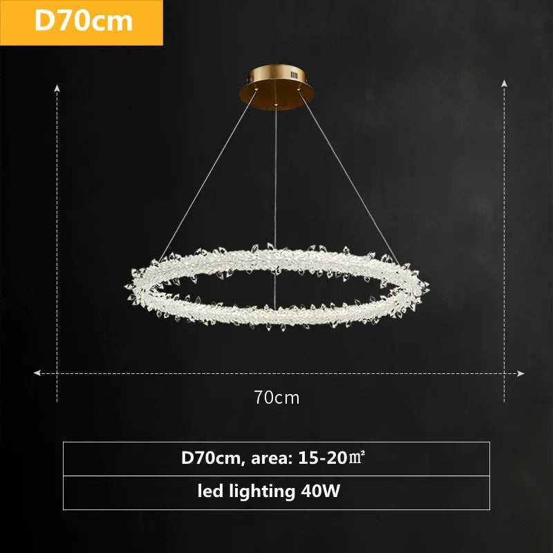DecorBites™ Luxe Crystal Circle LED Pendant Light - Dimmable Art Deco Style