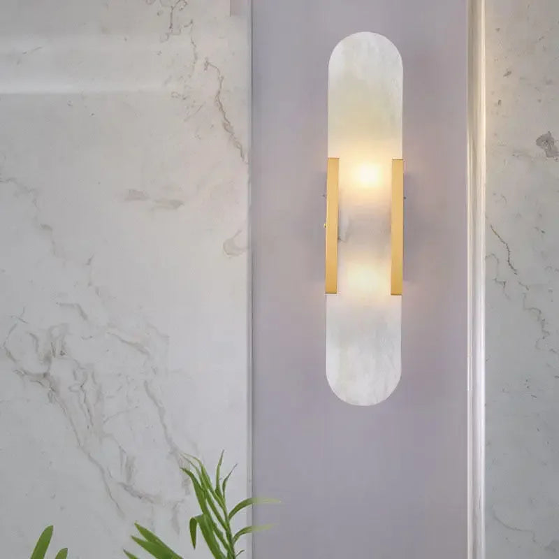 DecorBites™ Linear Marble Chandelier: Modern Circular Alabaster Pendant Light