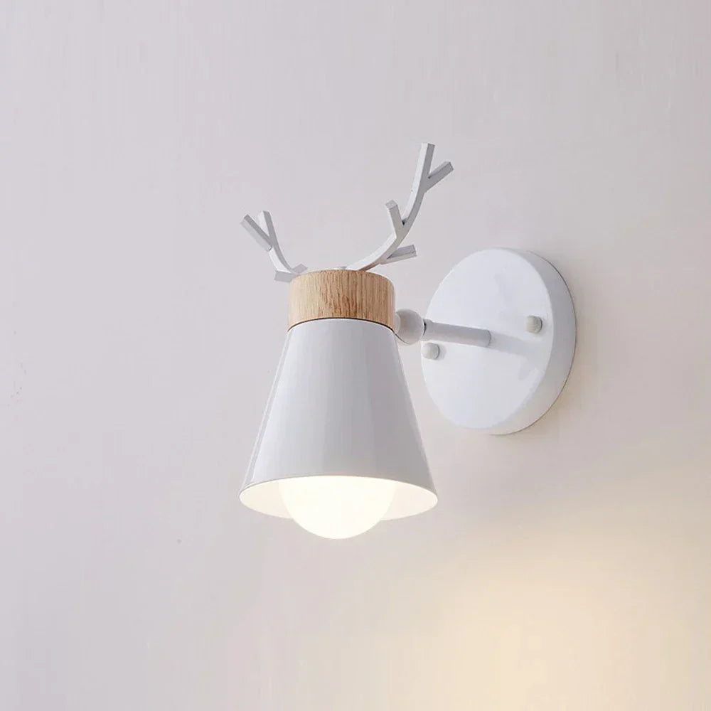 DecorBites™ LED Antlers Wall Lamp Wooden Nordic Vintage Modern Loft Bedroom Lighting E27