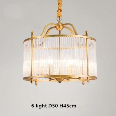 DecorBites™ Golden Copper Glass Chandelier LED Ceiling Pendant Light