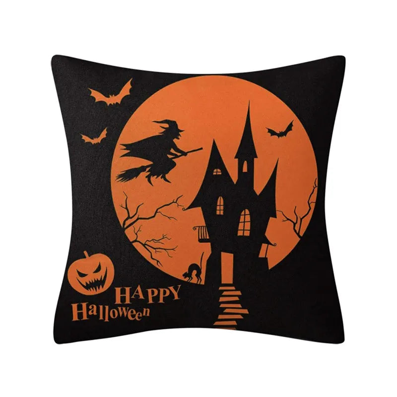 DecorBites™ Halloween Linen Cushion Cover for Living Room Decor and Sofa - Trick or Treat