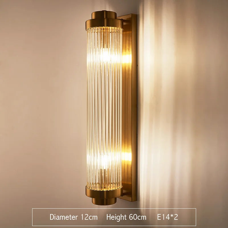 DecorBites™ Gold Crystal Wall Lights: Modern LED Sconce for Bedroom, Living Room & Bathroom