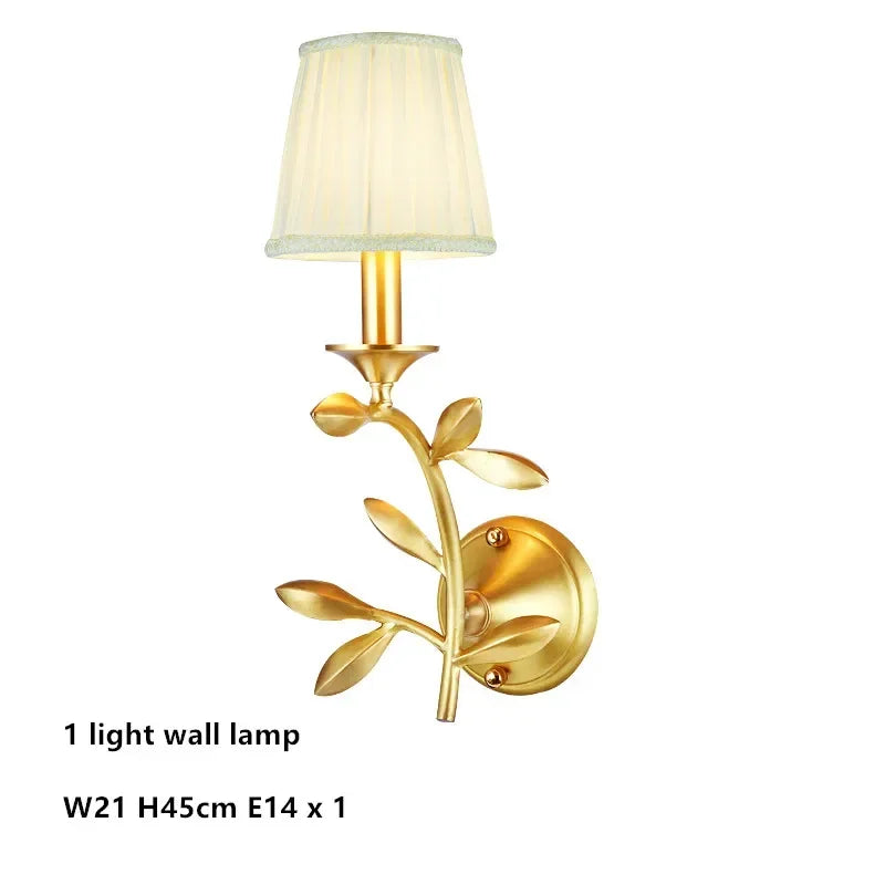 DecorBites™ Gold Copper Chandelier with Fabric Shades & LED Lighting