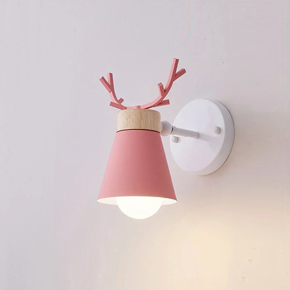 DecorBites™ LED Antlers Wall Lamp Wooden Nordic Vintage Modern Loft Bedroom Lighting E27