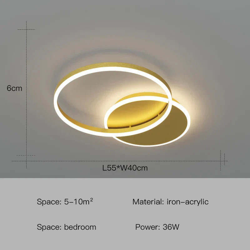 DecorBites™ LED Ceiling Chandelier Rings Pendant Light - Minimalist Home Lighting