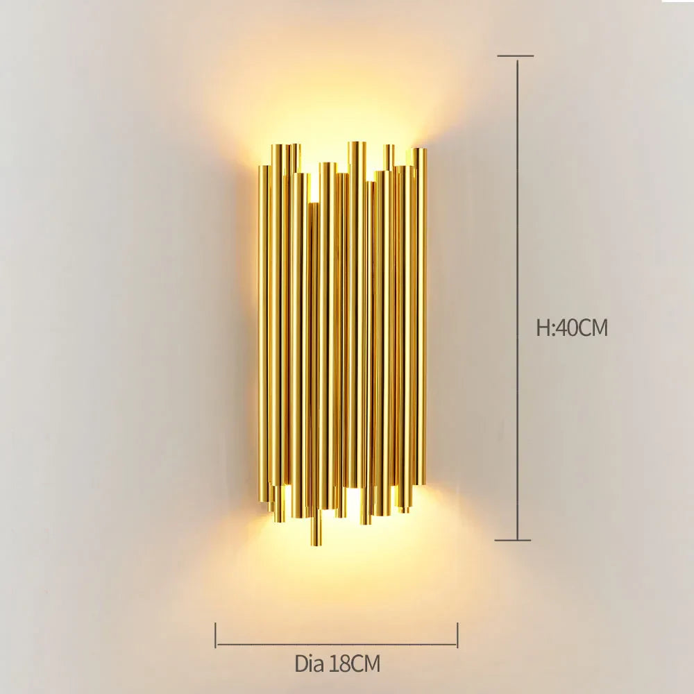 DecorBites™ Gold Crystal Wall Lights: Modern LED Sconce for Bedroom, Living Room & Bathroom