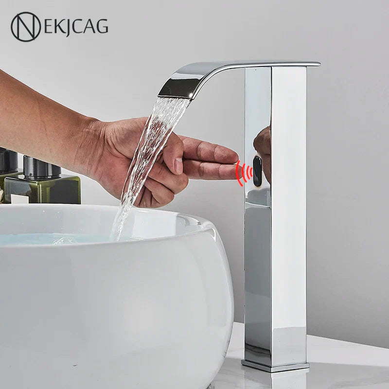 DecorBites™ High Style Smart Sensor Bathroom Basin Faucet Cold Hot Mixer Waterfall Tap