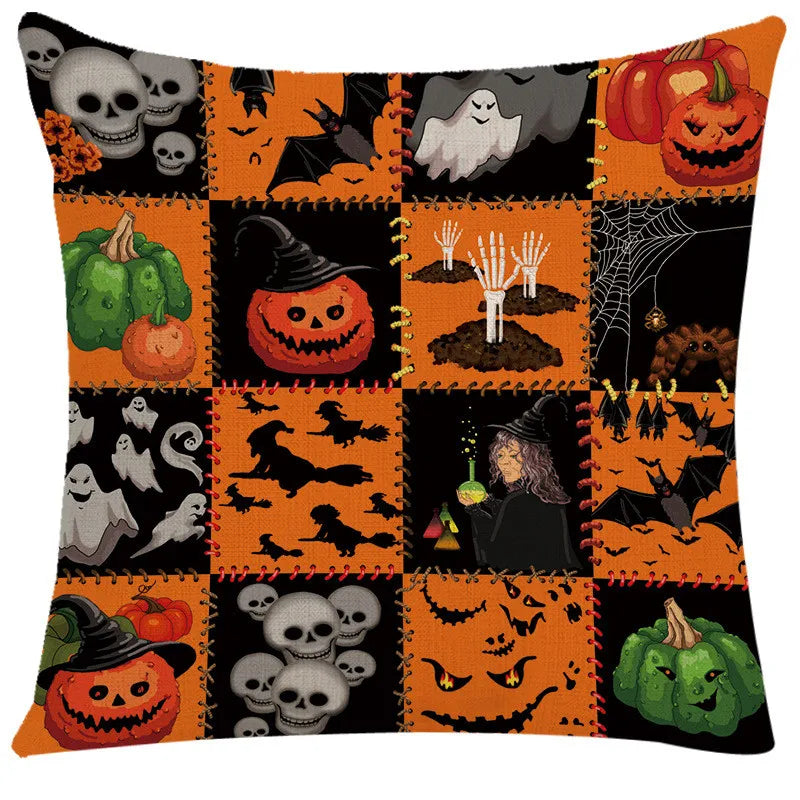 DecorBites™ Halloween Linen Cushion Cover for Living Room Decor and Sofa - Trick or Treat