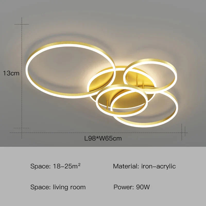 DecorBites™ LED Ceiling Chandelier Rings Pendant Light - Minimalist Home Lighting