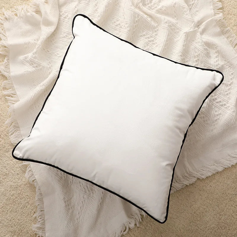 DecorBites™ Lace Pompom Cotton Cushion Cover, 50x50cm, White Balls, Soft Seat Cover, Home Decor