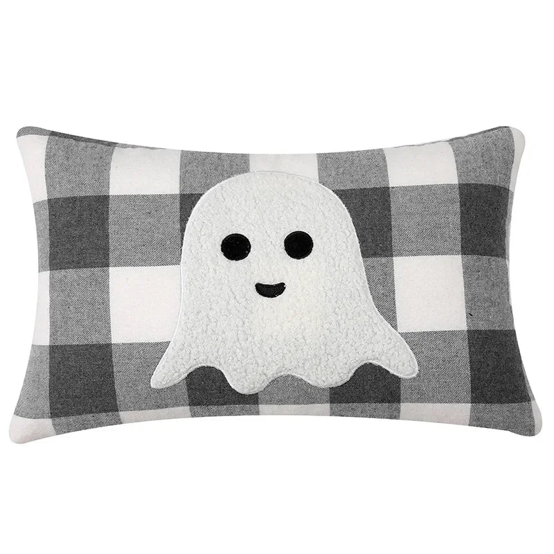 DecorBites™ Halloween Ghost Embroidery Pillow for Cozy Living Room Sofa Rest
