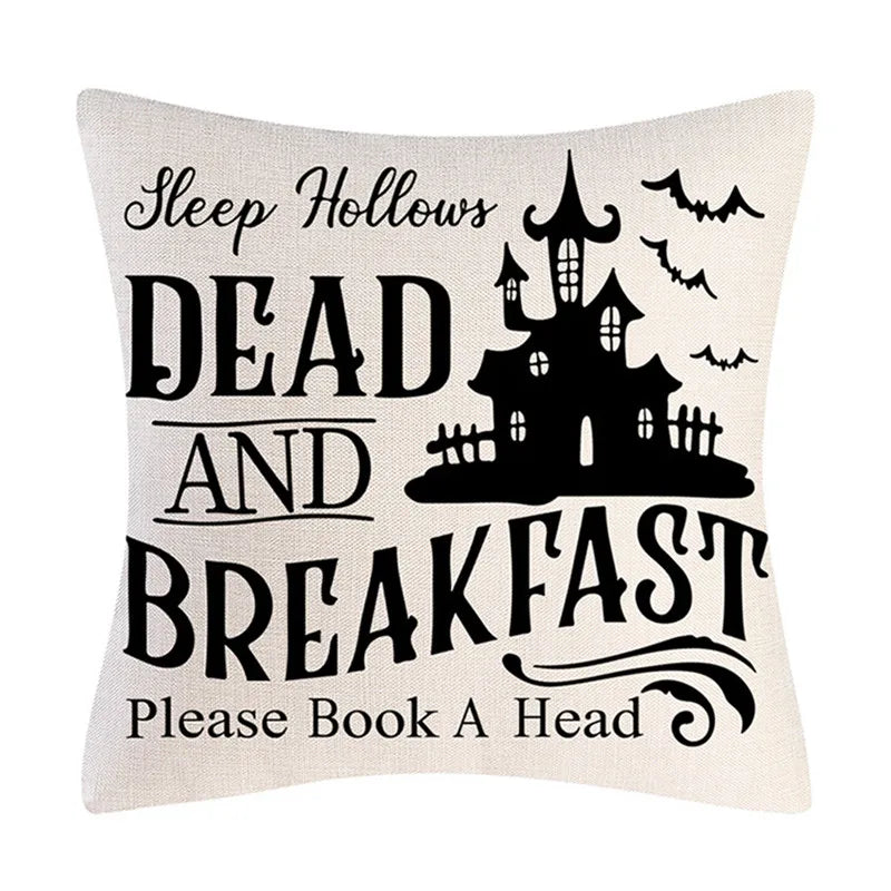 DecorBites™ Halloween Linen Cushion Cover for Living Room Decor and Sofa - Trick or Treat