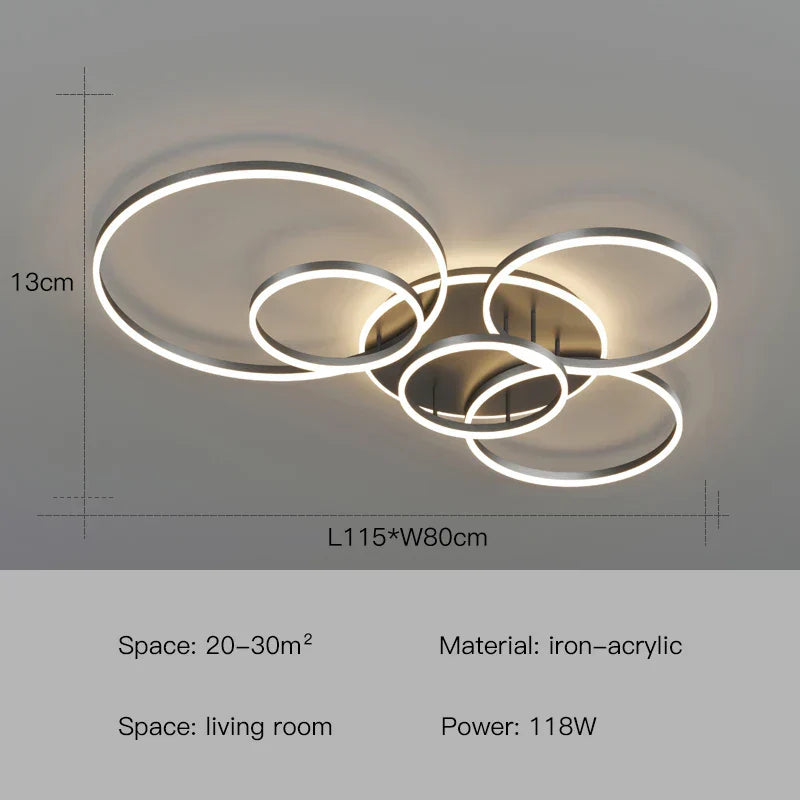 DecorBites™ LED Ceiling Chandelier Rings Pendant Light - Minimalist Home Lighting