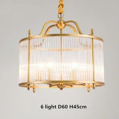 DecorBites™ Golden Copper Glass Chandelier LED Ceiling Pendant Light