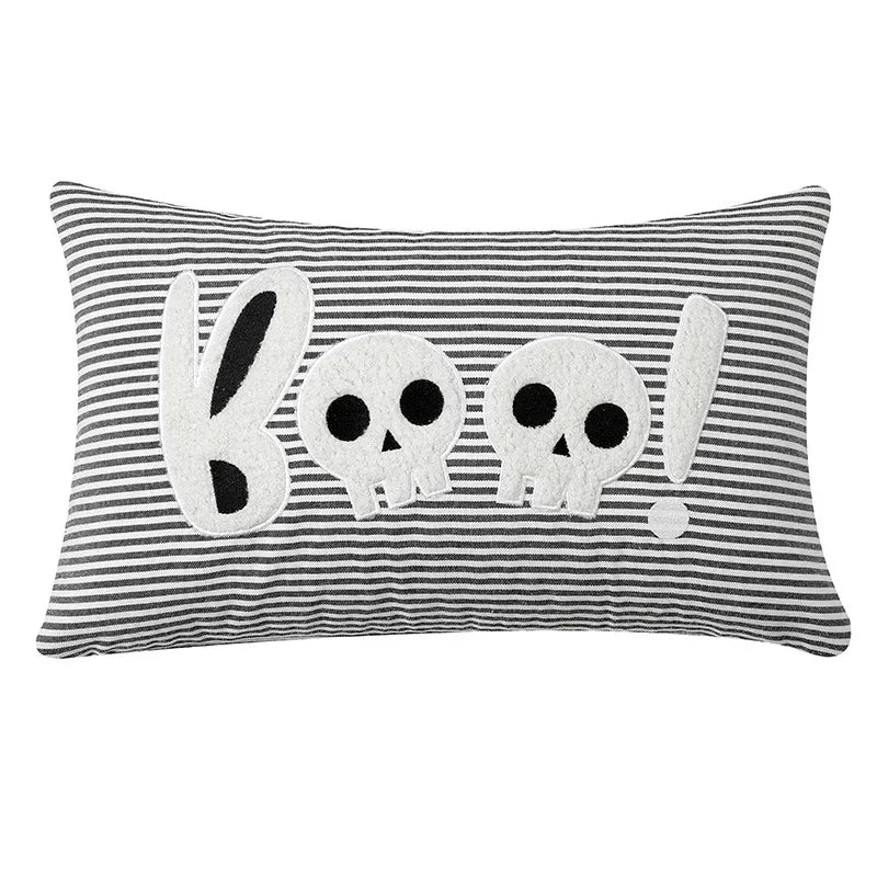 DecorBites™ Halloween Ghost Embroidery Pillow for Cozy Living Room Sofa Rest