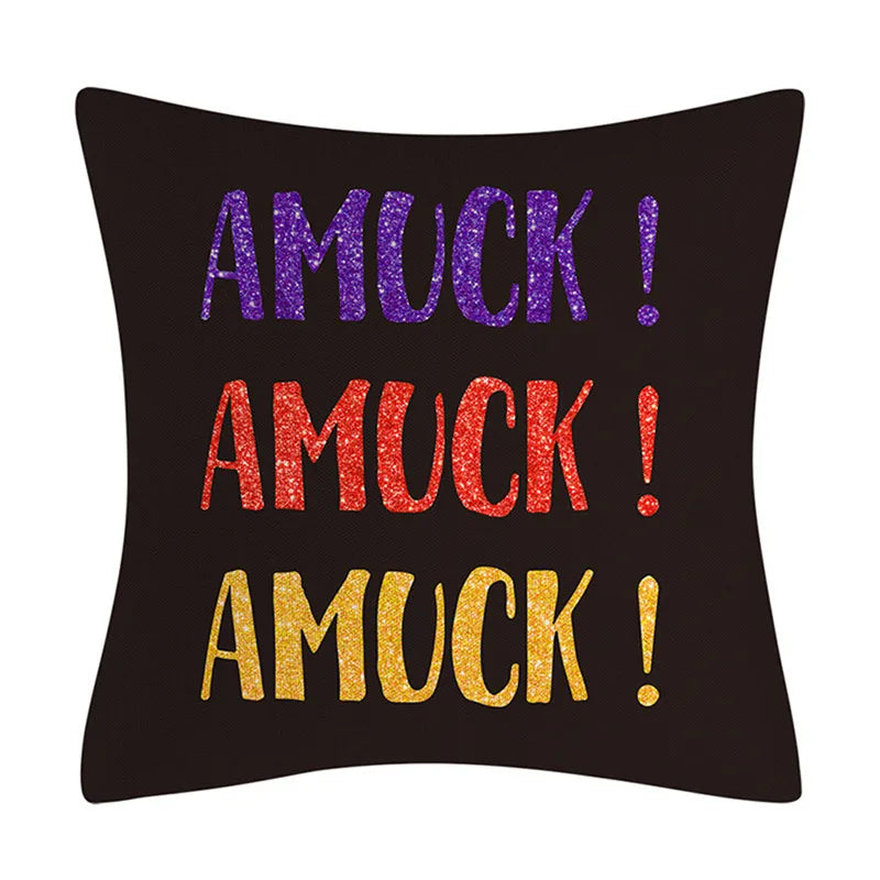 DecorBites™ Halloween Linen Cushion Cover for Living Room Decor and Sofa - Trick or Treat