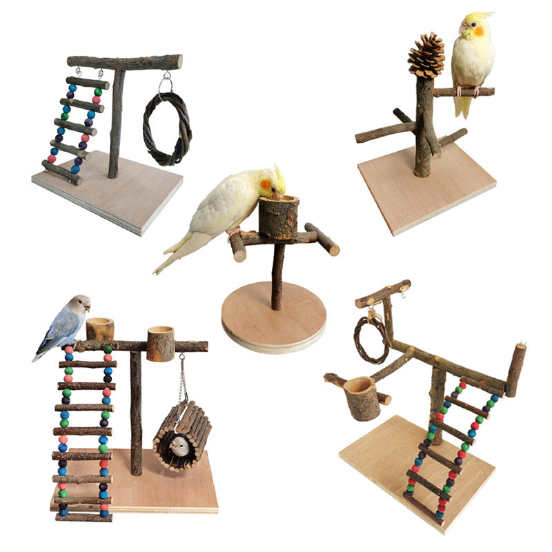Solid Wood Parrot Stand Training Rack