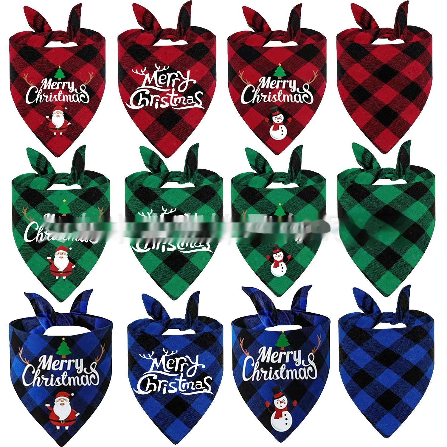 Wan Christmas Pet Triangle Plaid
