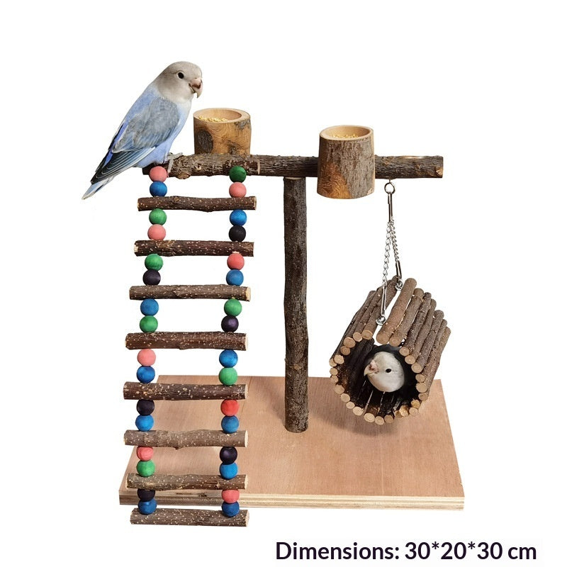 Solid Wood Parrot Stand Training Rack