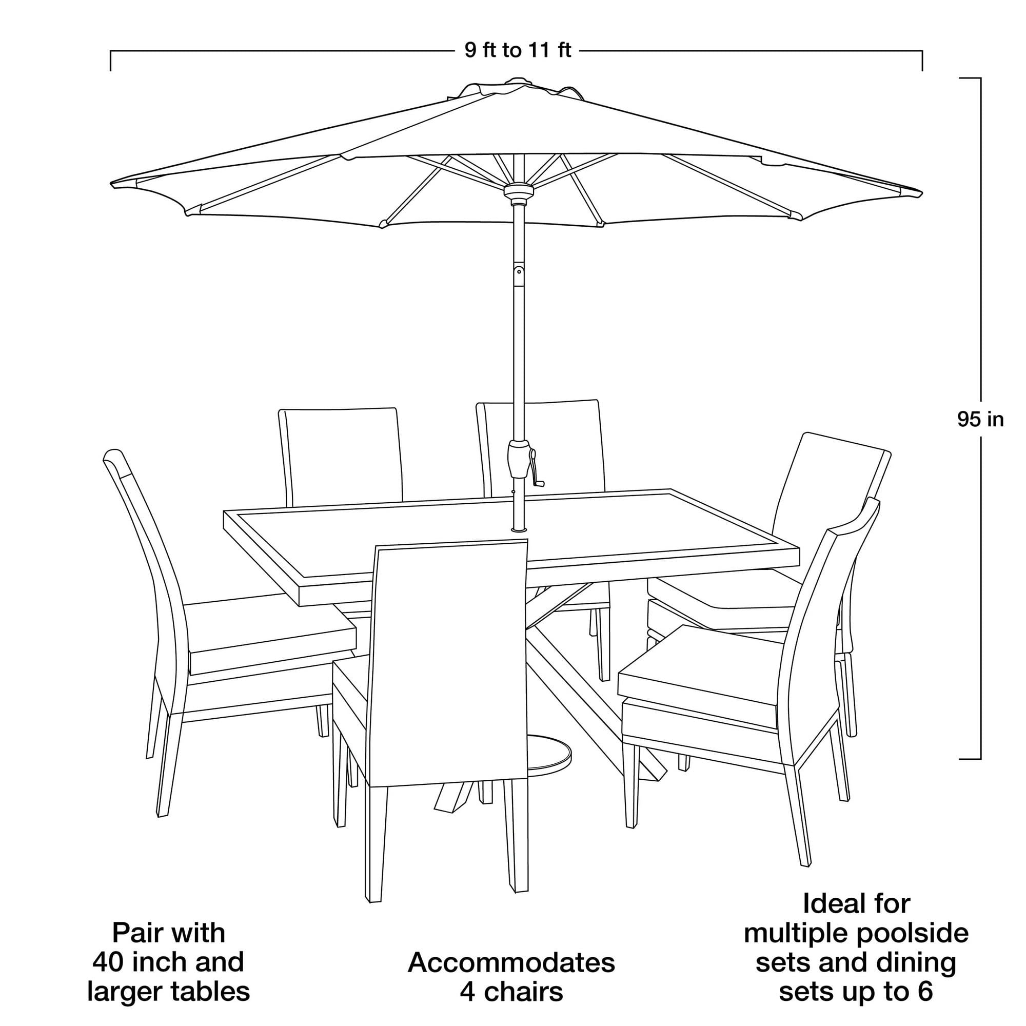9' Red Crank Lift and 3 Position Tilt Patio Umbrella