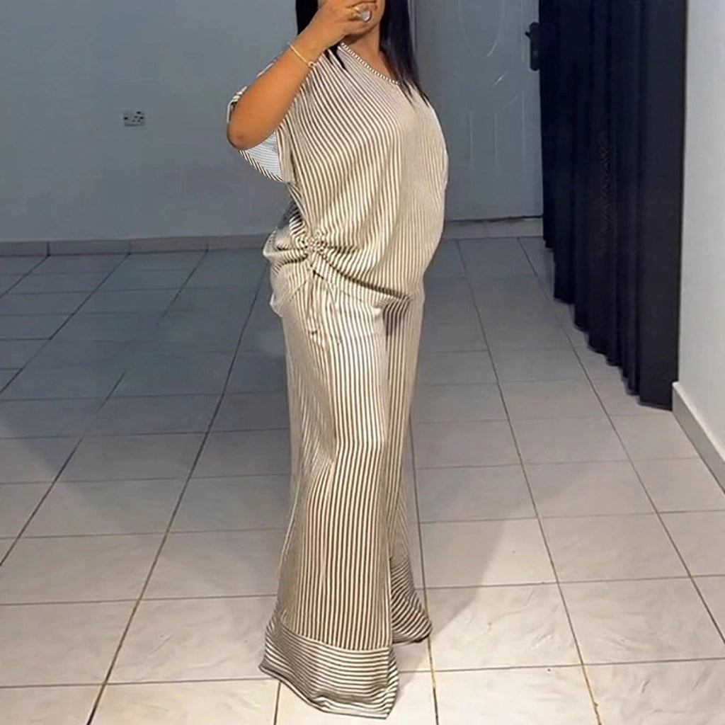 Straight Plus Size Set With Drawstring On Both Sides