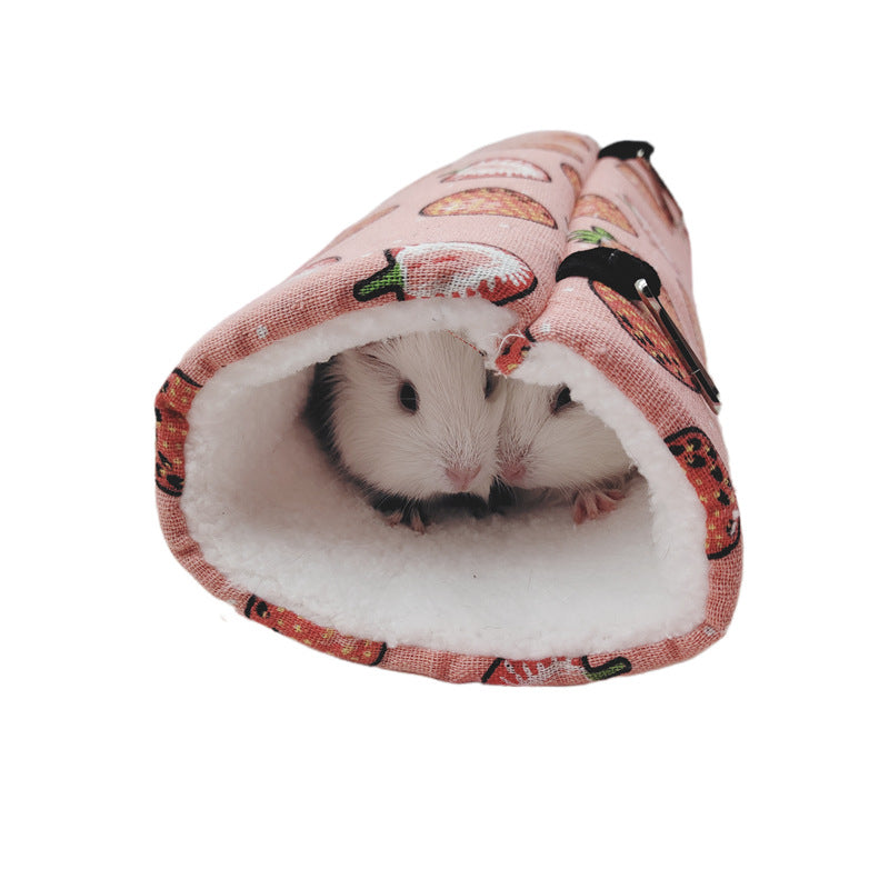Sugar Glider Ferret Dutch Pig Flower Branch Mouse Guinea Pig Super Soft Plush Tunnel Nest